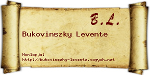 Bukovinszky Levente névjegykártya