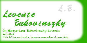 levente bukovinszky business card